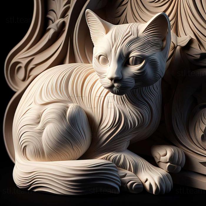 3D model Foreign White cat (STL)